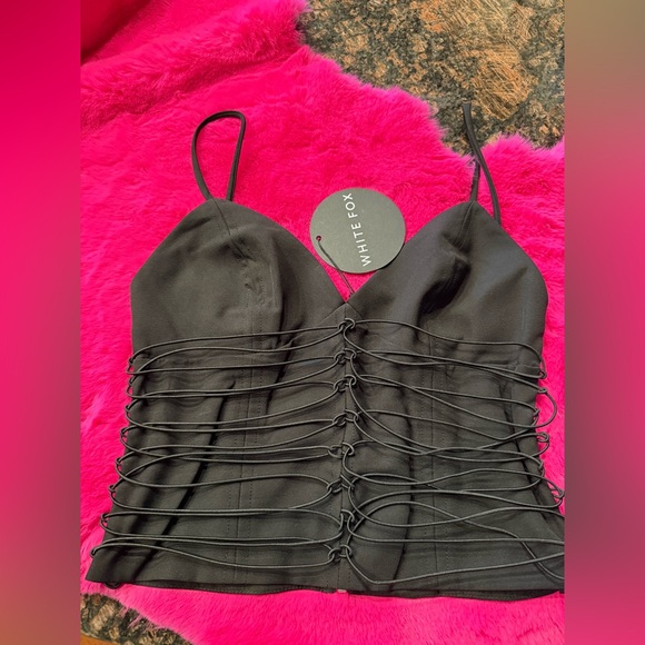 White Fox Boutique Tops - White Fox Boutique Black Strappy Crop Top